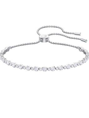 NEW Swarovski Matrix Tennis Bracelet, Mixed Round Clear Crystals Rhodium